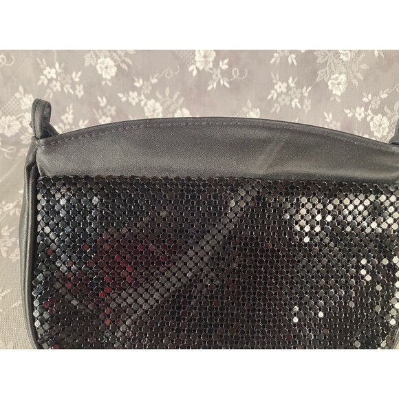 Vintage 1980s Black Mesh Purse | 80s Cocktail Bag | Whiting & Davis | - Picture 5 of 7